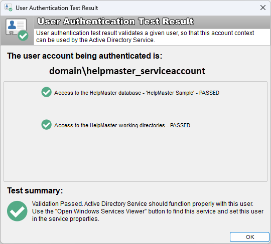 Active Directory Service Account Test