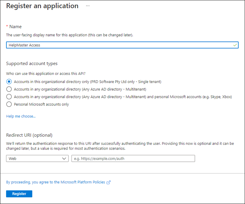 azure app registration