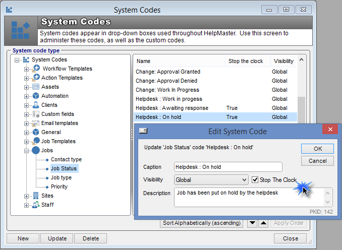 stop the clock helpdesk status