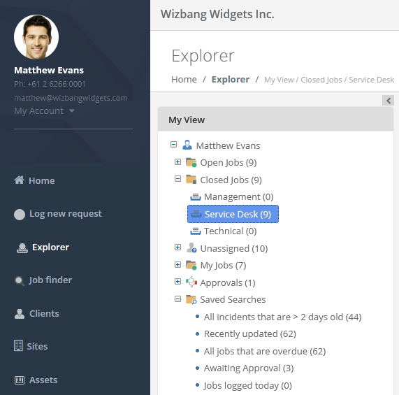 Service desk closed job queue management