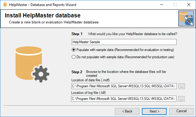 Create SQL Server database