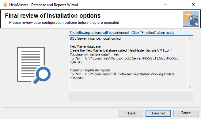 Review database configuration