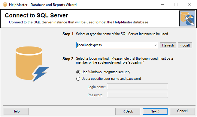 Select SQL Server instance