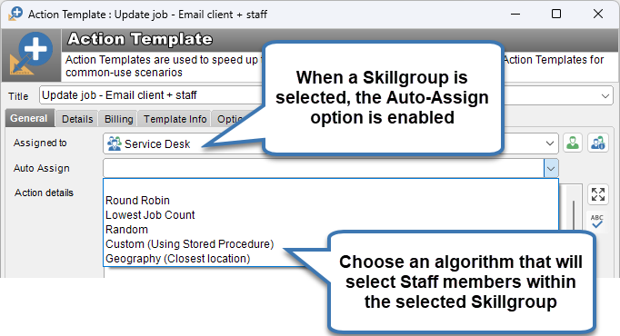 Auto assignment algorithm for skillgroup
