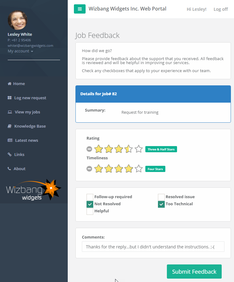 web feedback survey satisfaction form