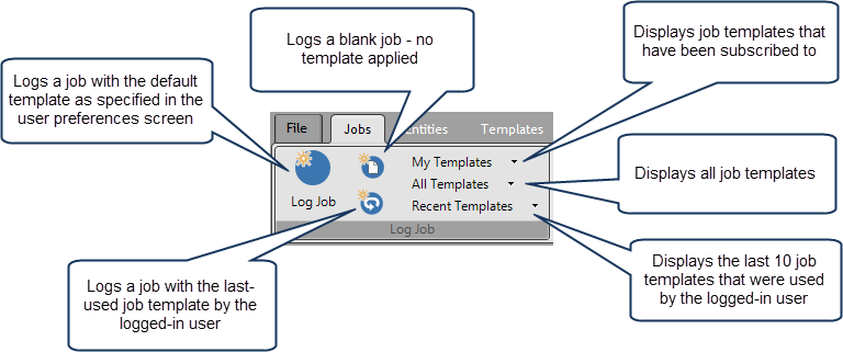 log new job toolbar