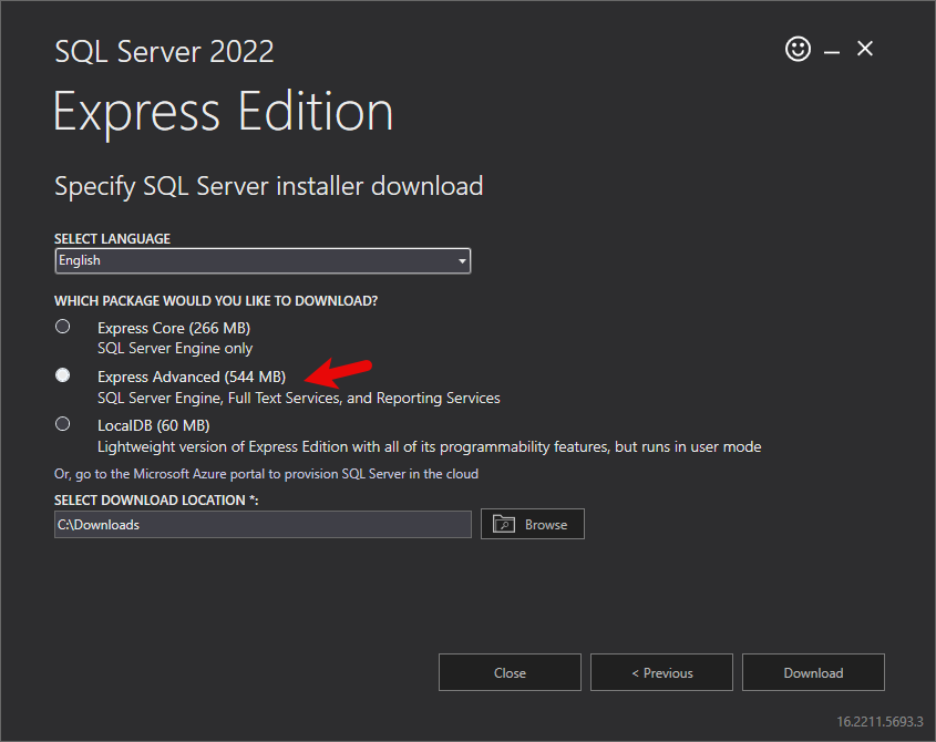 Microsoft SQL Server Express Installer 2