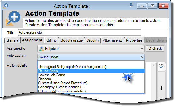 auto assign helpdesk jobs