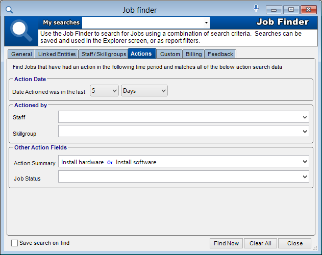 job finder action search