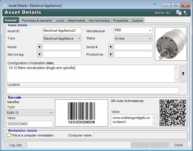 barcodes qr code assets