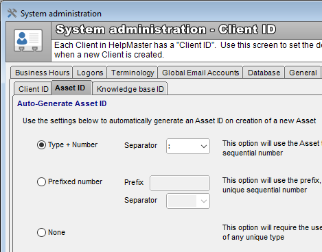 auto-asset ID generation