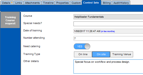 control set custom form