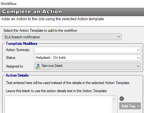 workflow action template override