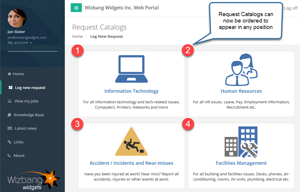 web portal catalog ordering