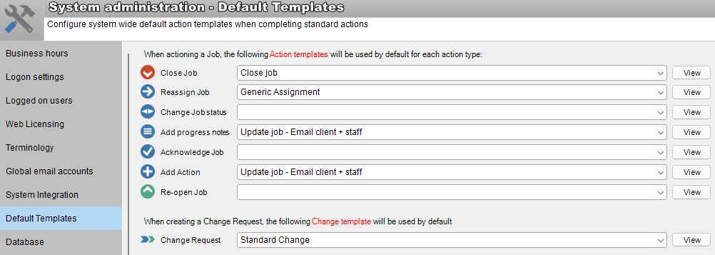 Change Management Default Template