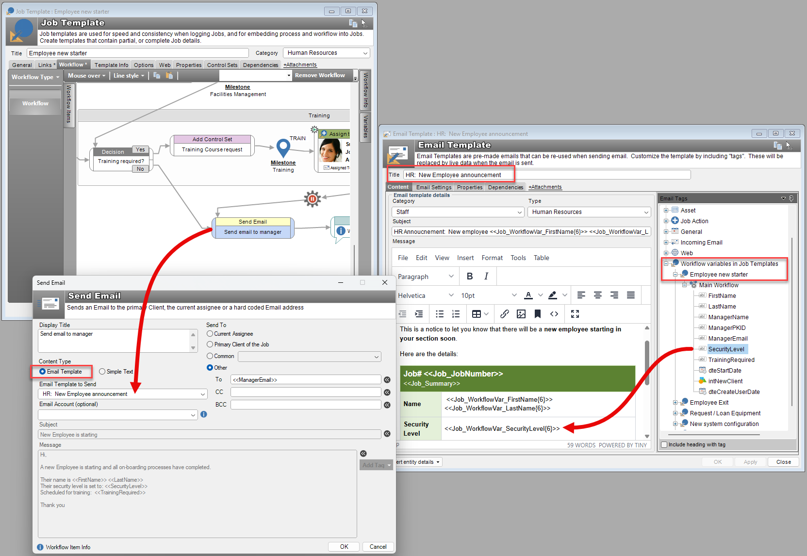 Email Templates Workflow Variables