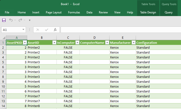 Excel connection to SQL Server