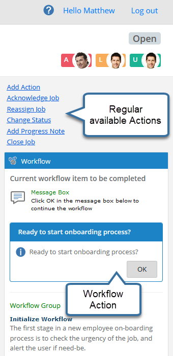 Job Workflow Actions