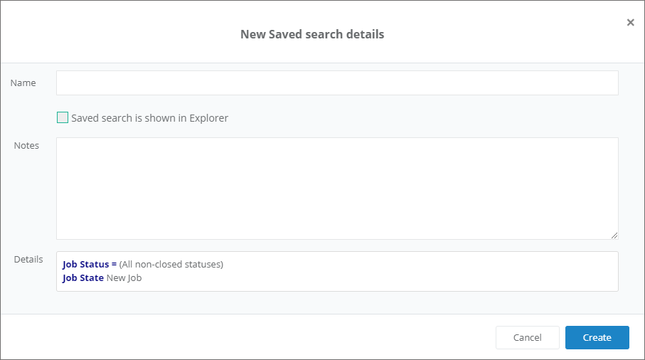 Create Saved Search