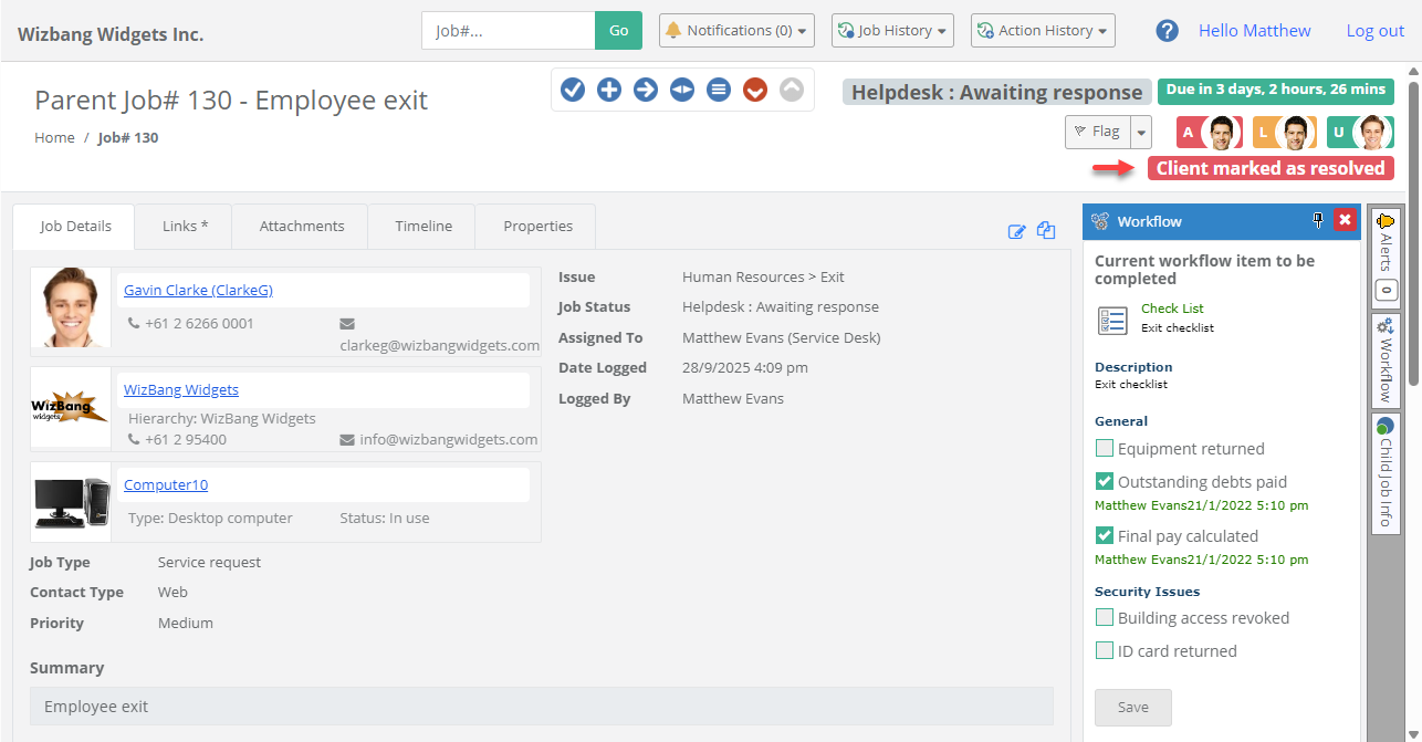 Staff Marked as Resolved
