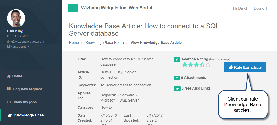 knowledge base article rating