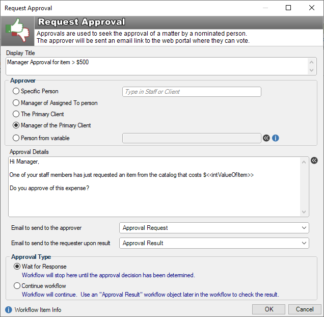 Workflow approval process