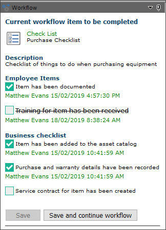 workflow checklist for process management