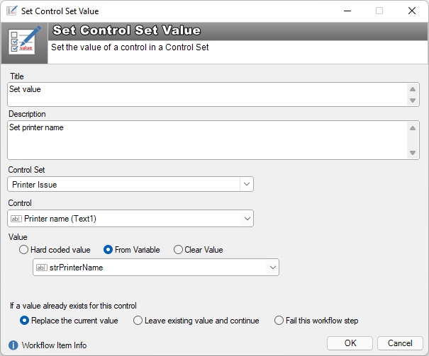 Set value in Control Set