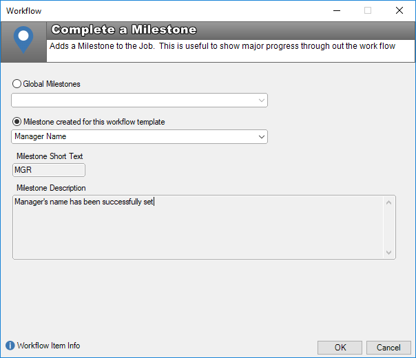 Workflow process milestone