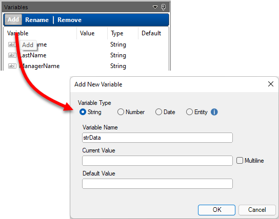 Create a workflow variable